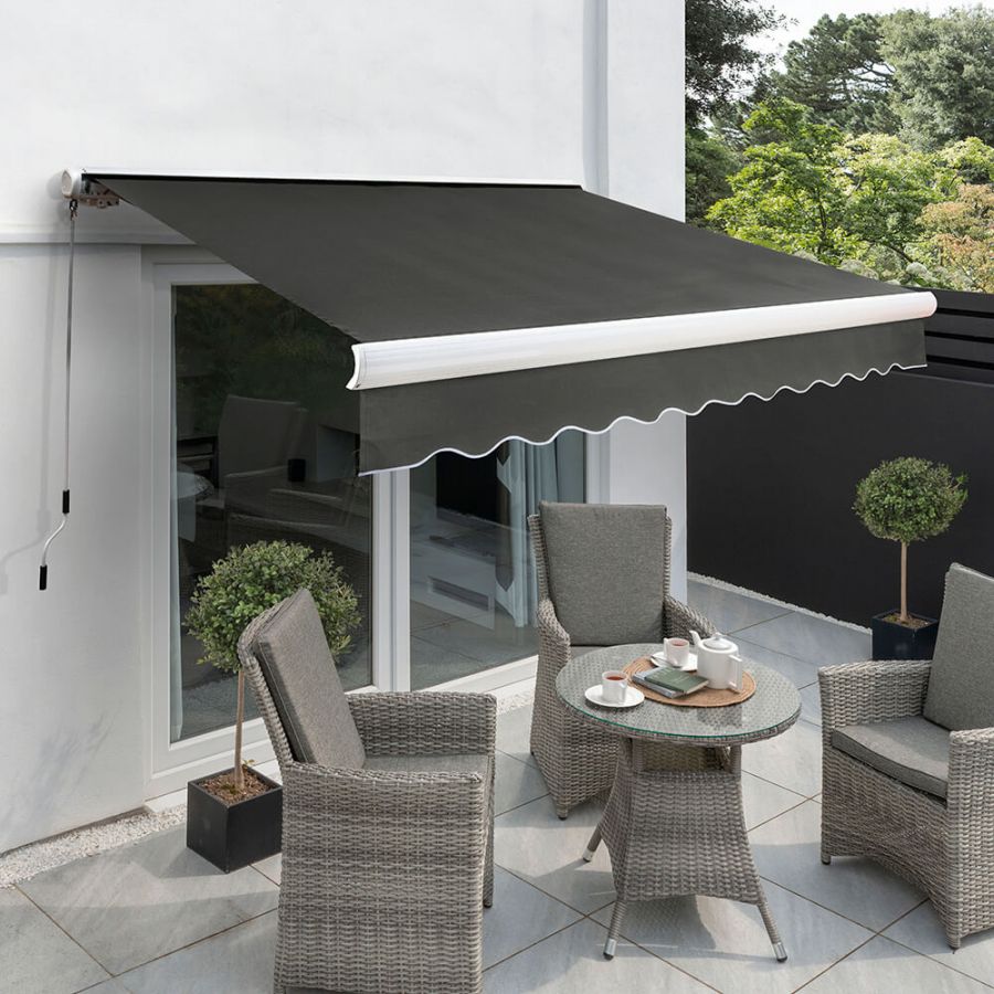 3.5m Full Cassette Electric Awning, Charcoal